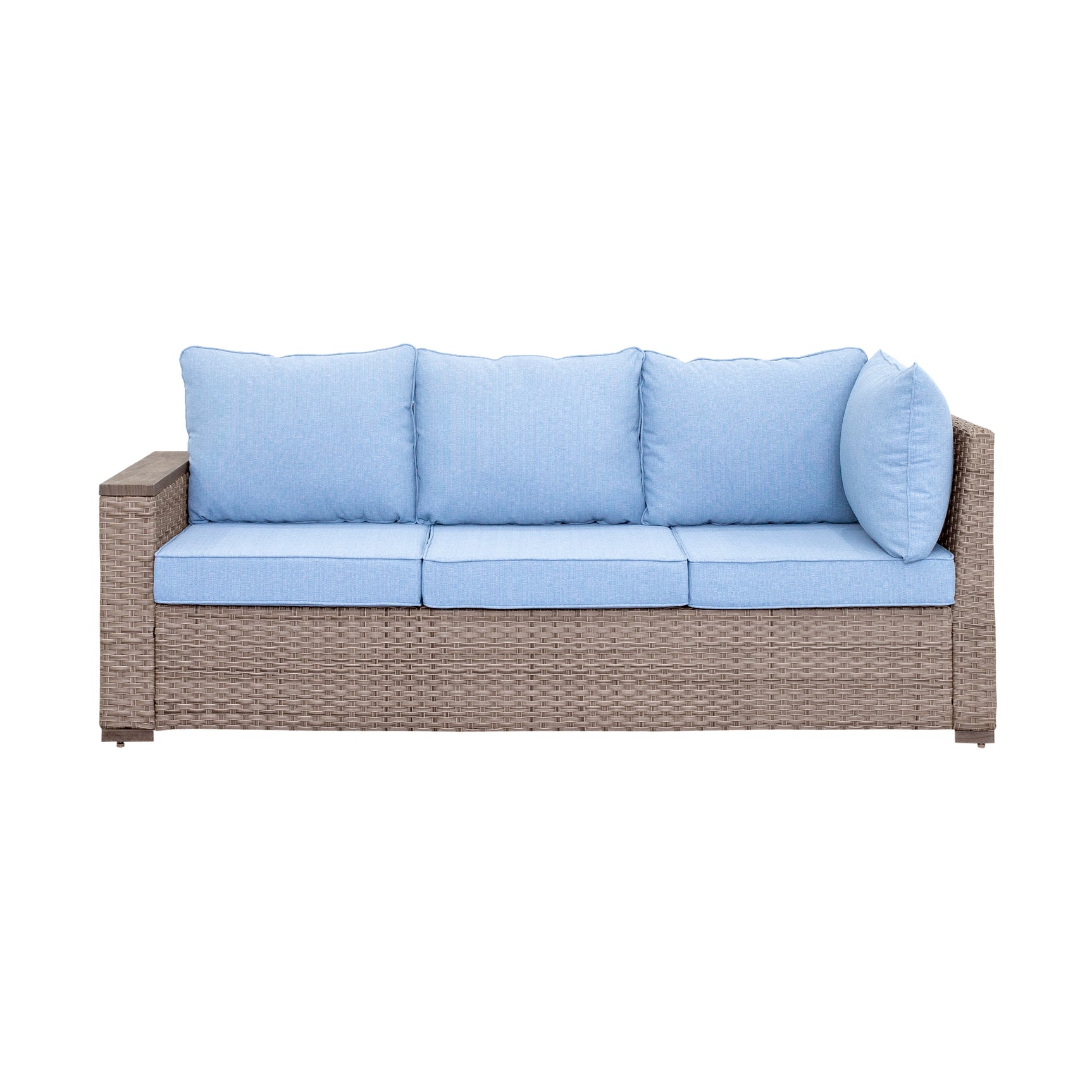 Marina Blue/Brown Outdoor Sectional Set - Ornate Home