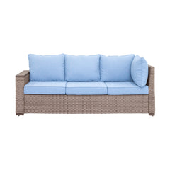 Marina Blue/Brown Outdoor Sectional Set - Ornate Home