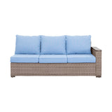 Marina Blue/Brown Outdoor Sectional Set - Ornate Home