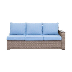 Marina Blue/Brown Outdoor Sectional Set - Ornate Home