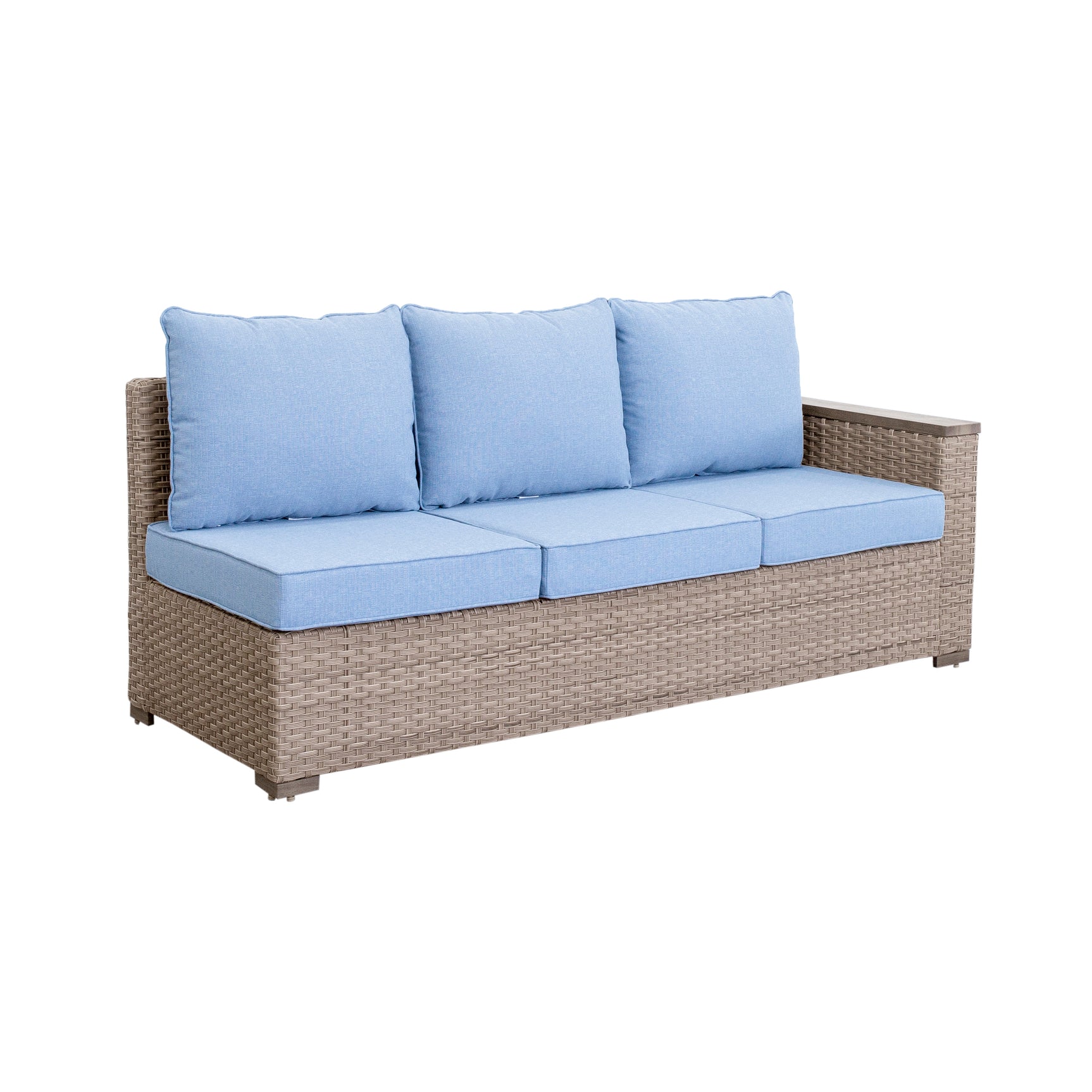 Marina Blue/Brown Outdoor Sectional Set - Ornate Home