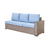 Marina Blue/Brown Outdoor Sectional Set - Ornate Home