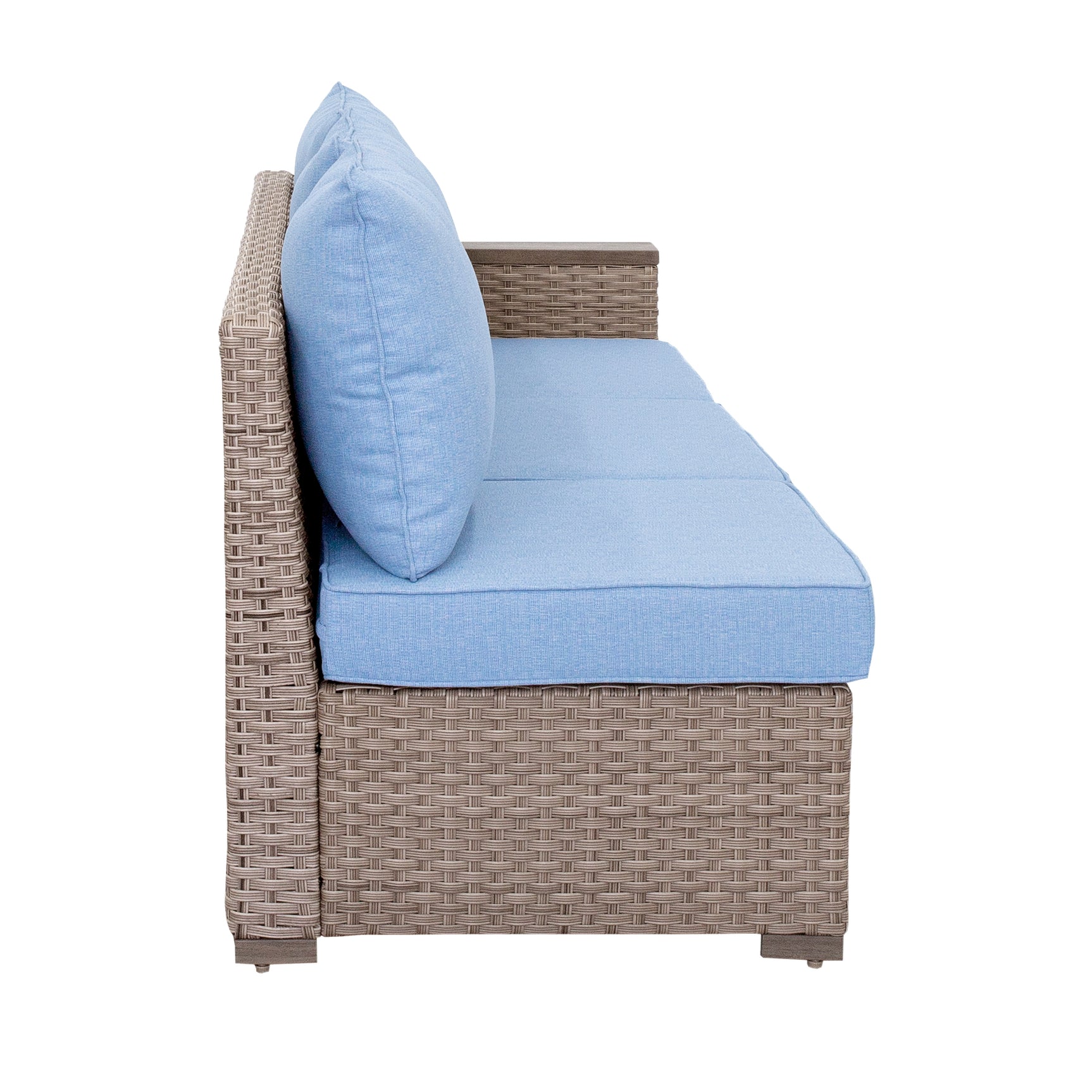 Marina Blue/Brown Outdoor Sectional Set - Ornate Home