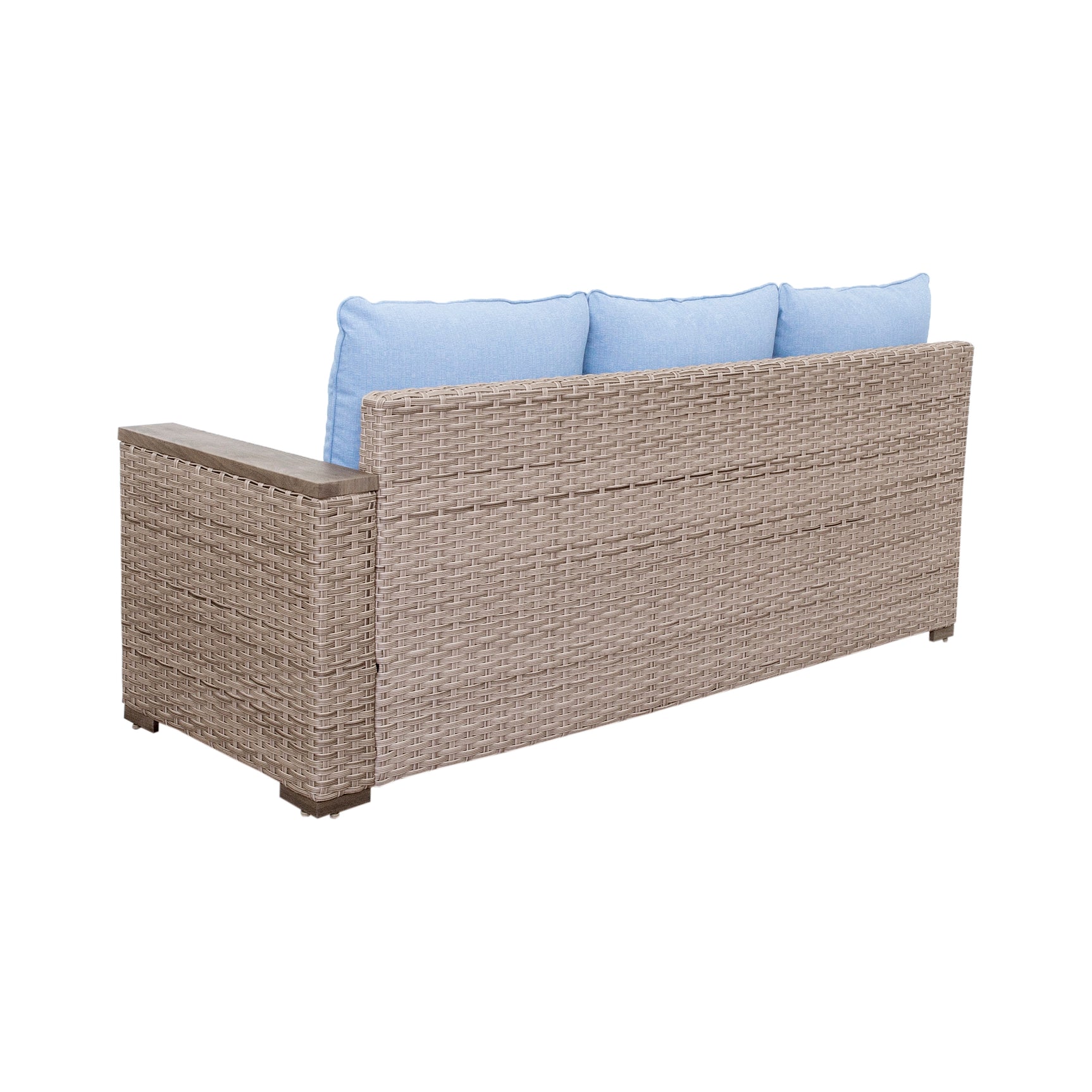 Marina Blue/Brown Outdoor Sectional Set - Ornate Home