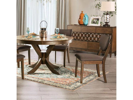 Marina I Walnut/Dark Chocolate 5pc Dining Room Set - Ornate Home