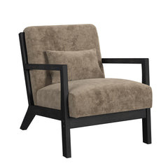 Marina Langley Cocoa/Brushed Espresso Finish Chair with Kidney Pillow - Ornate Home