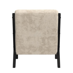 Marina Langley Cream/Brushed Espresso Finish Chair with Kidney Pillow - Ornate Home