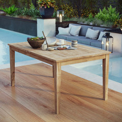 Marina Natural 60" Outdoor Patio Teak Dining Table - Ornate Home