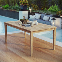 Marina Natural 72" Outdoor Patio Teak Dining Table - Ornate Home