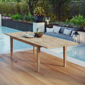 Marina Natural Extendable Outdoor Patio Teak Dining Table - Ornate Home