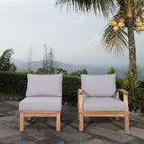 Marina Natural/Gray 2 Piece Outdoor Patio Teak Set - 31.5x65" - Ornate Home
