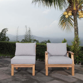 Marina Natural/Gray 2 Piece Outdoor Patio Teak Set - 31.5x65" - Ornate Home