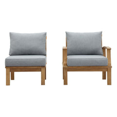 Marina Natural/Gray 2 Piece Outdoor Patio Teak Set - 31.5x65" - Ornate Home