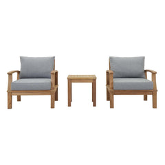 Marina Natural/Gray 3 Piece Outdoor Patio Teak Set - 31.5x84.5" - Ornate Home