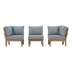 Marina Natural/Gray 3 Piece Outdoor Patio Teak Set - 36x97.5" - Ornate Home