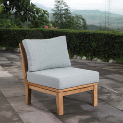 Marina Natural/Gray Armless Outdoor Patio Teak Sofa - Ornate Home