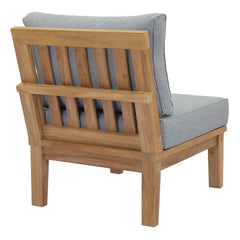 Marina Natural/Gray Armless Outdoor Patio Teak Sofa - Ornate Home
