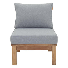 Marina Natural/Gray Armless Outdoor Patio Teak Sofa - Ornate Home