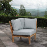 Marina Natural/Gray Outdoor Patio Teak Corner Sofa - Ornate Home
