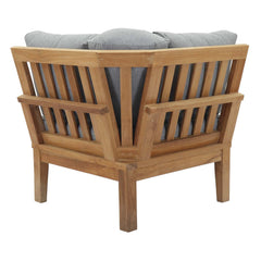 Marina Natural/Gray Outdoor Patio Teak Corner Sofa - Ornate Home