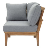 Marina Natural/Gray Outdoor Patio Teak Corner Sofa - Ornate Home