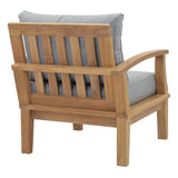 Marina Natural/Gray Outdoor Patio Teak Left-Facing Sofa - Ornate Home