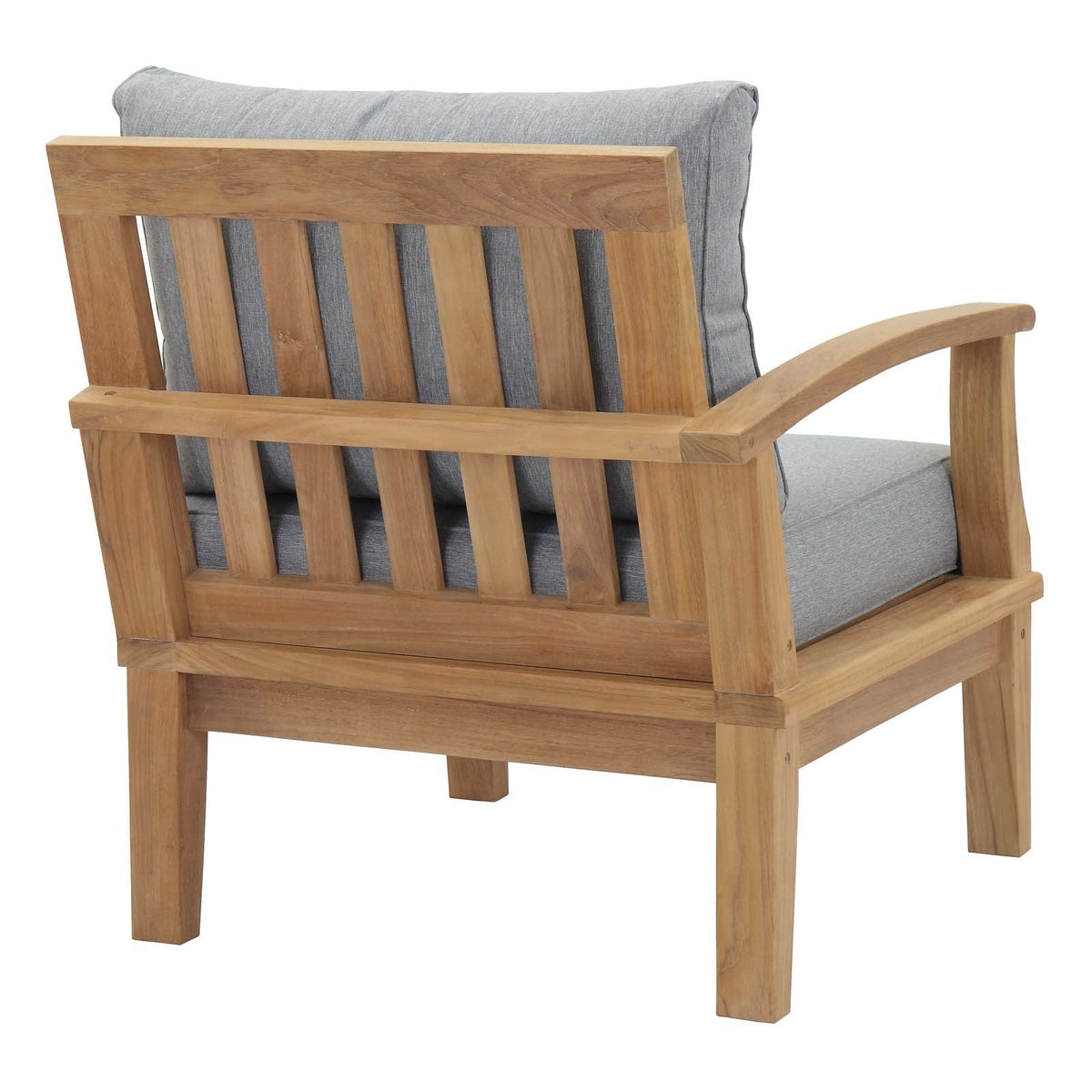Marina Natural/Gray Outdoor Patio Teak Left-Facing Sofa - Ornate Home
