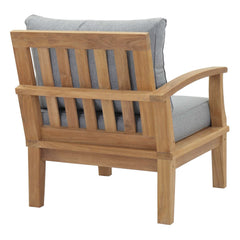 Marina Natural/Gray Outdoor Patio Teak Left-Facing Sofa - Ornate Home