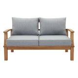 Marina Natural/Gray Outdoor Patio Teak Loveseat - Ornate Home