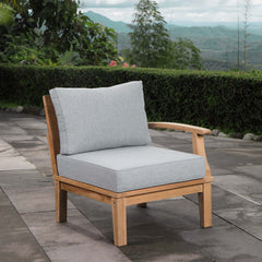 Marina Natural/Gray Outdoor Patio Teak Right-Facing Sofa - Ornate Home