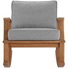 Marina Natural/Gray Outdoor Patio Teak Rocking Chair - Ornate Home