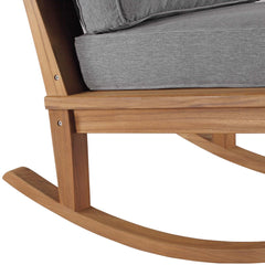 Marina Natural/Gray Outdoor Patio Teak Rocking Chair - Ornate Home