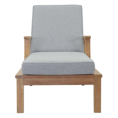 Marina Natural/Gray Outdoor Patio Teak Single Chaise - Ornate Home