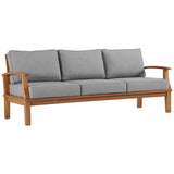 Marina Natural/Gray Outdoor Patio Teak Sofa - Ornate Home