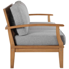 Marina Natural/Gray Outdoor Patio Teak Sofa - Ornate Home