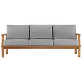 Marina Natural/Gray Outdoor Patio Teak Sofa - Ornate Home