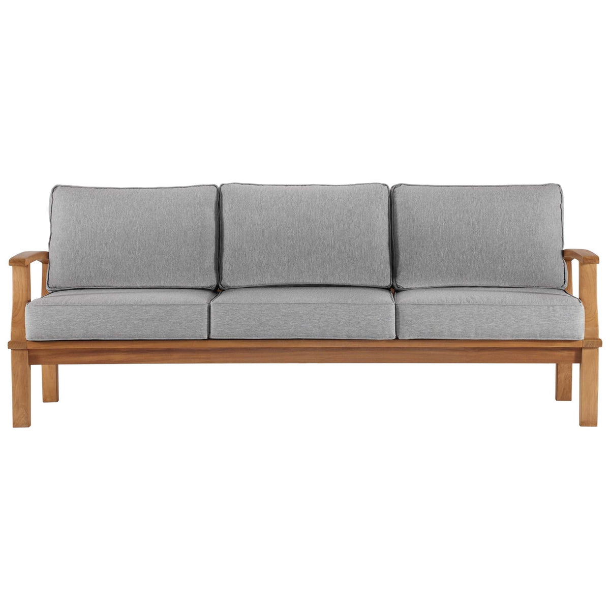 Marina Natural/Gray Outdoor Patio Teak Sofa - Ornate Home
