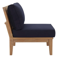 Marina Natural/Navy 2 Piece Outdoor Patio Teak Set - 32.5x53" - Ornate Home