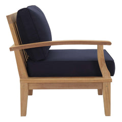 Marina Natural/Navy 2 Piece Outdoor Patio Teak Set - 32.5x57" - Ornate Home