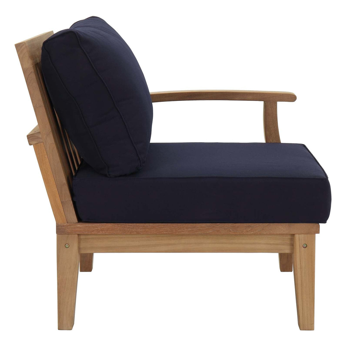 Marina Natural/Navy 2 Piece Outdoor Patio Teak Set - 32.5x57" - Ornate Home