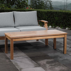 Marina Natural Outdoor Patio Teak Rectangle Coffee Table - Ornate Home