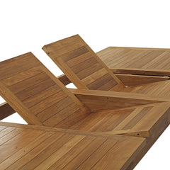Marina Natural/White 11 Piece Outdoor Patio Teak Dining Set - 77.5x146.5" - Ornate Home