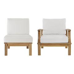 Marina Natural/White 2 Piece Outdoor Patio Teak Set - 31.5x65" - Ornate Home