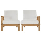 Marina Natural/White 2 Piece Outdoor Patio Teak Set - 32.5x57" - Ornate Home