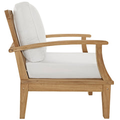 Marina Natural/White 4 Piece Outdoor Patio Teak Set - 55x65" - Ornate Home