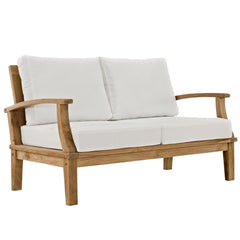 Marina Natural/White 4 Piece Outdoor Patio Teak Set - 56x110" - Ornate Home