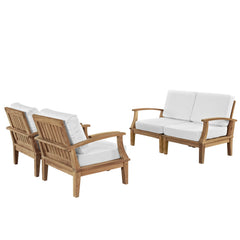 Marina Natural/White 4 Piece Outdoor Patio Teak Set - 65x86.5" - Ornate Home