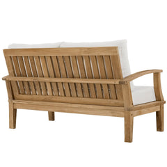 Marina Natural/White 5 Piece Outdoor Patio Teak Set - 65x121.5" - Ornate Home