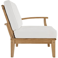 Marina Natural/White 6 Piece Outdoor Patio Teak Set - 65x120" - Ornate Home