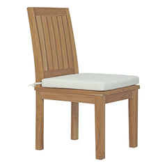 Marina Natural/White 7 Piece Outdoor Patio Teak Dining Set - 78x110" - Ornate Home